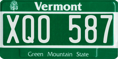 VT license plate XQO587