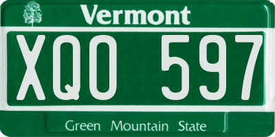 VT license plate XQO597