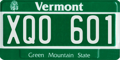 VT license plate XQO601