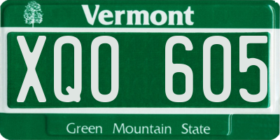 VT license plate XQO605