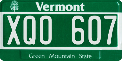 VT license plate XQO607