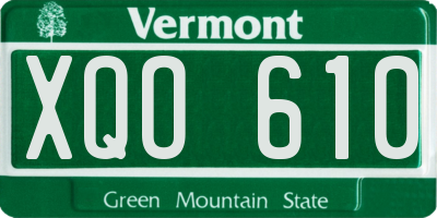 VT license plate XQO610