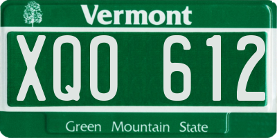 VT license plate XQO612