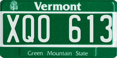 VT license plate XQO613