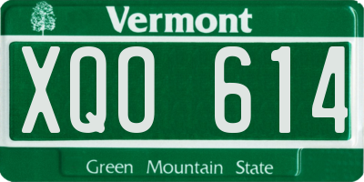 VT license plate XQO614