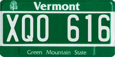 VT license plate XQO616