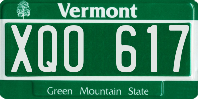 VT license plate XQO617