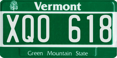 VT license plate XQO618