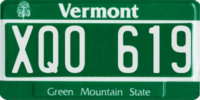 VT license plate XQO619
