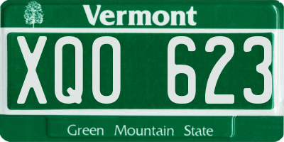 VT license plate XQO623