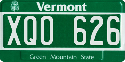 VT license plate XQO626