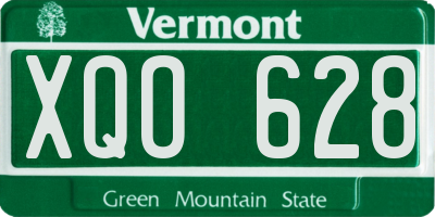 VT license plate XQO628