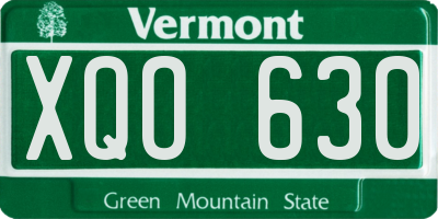 VT license plate XQO630