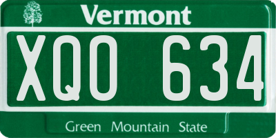 VT license plate XQO634