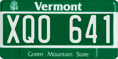 VT license plate XQO641