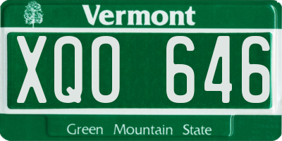 VT license plate XQO646