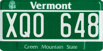 VT license plate XQO648