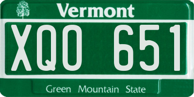 VT license plate XQO651