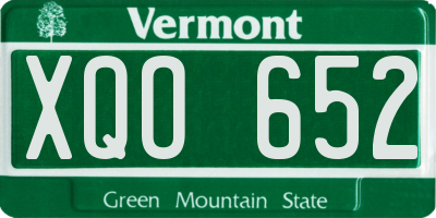 VT license plate XQO652