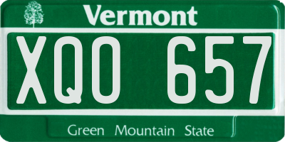 VT license plate XQO657