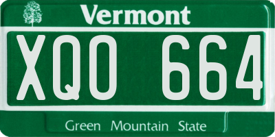 VT license plate XQO664