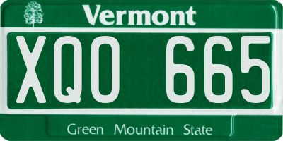 VT license plate XQO665