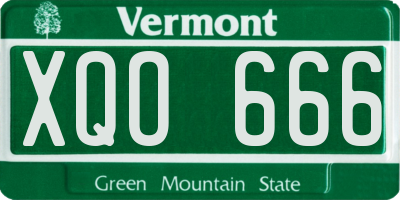 VT license plate XQO666