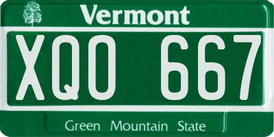 VT license plate XQO667