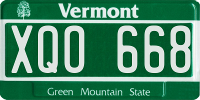 VT license plate XQO668