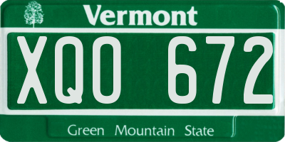 VT license plate XQO672