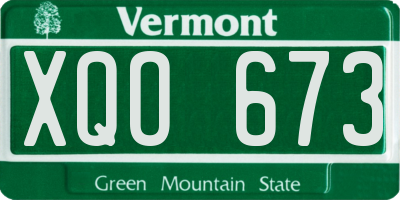 VT license plate XQO673