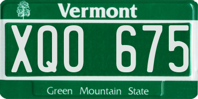 VT license plate XQO675