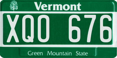 VT license plate XQO676