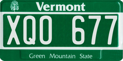 VT license plate XQO677