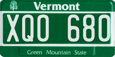 VT license plate XQO680