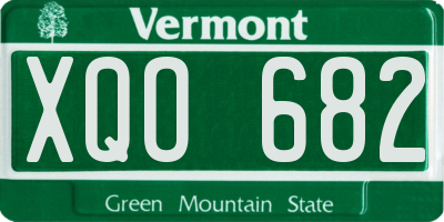 VT license plate XQO682