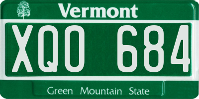 VT license plate XQO684