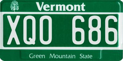 VT license plate XQO686