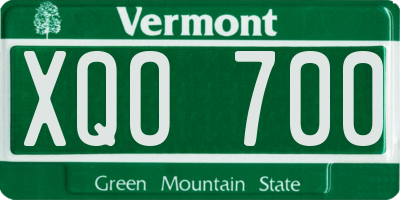 VT license plate XQO700