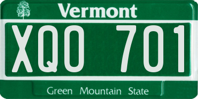 VT license plate XQO701