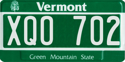 VT license plate XQO702