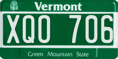 VT license plate XQO706