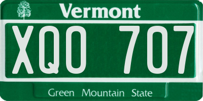 VT license plate XQO707