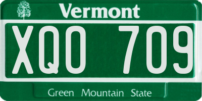 VT license plate XQO709