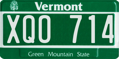 VT license plate XQO714