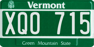 VT license plate XQO715