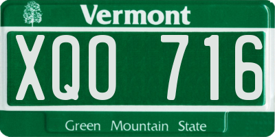 VT license plate XQO716