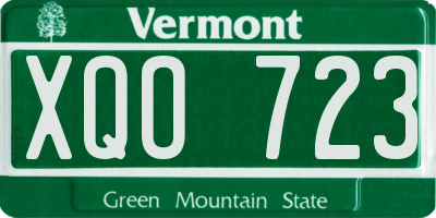 VT license plate XQO723