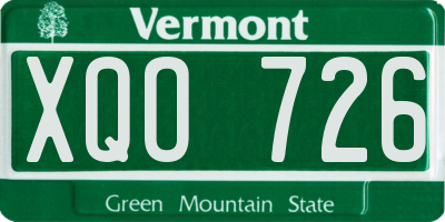VT license plate XQO726