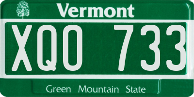 VT license plate XQO733